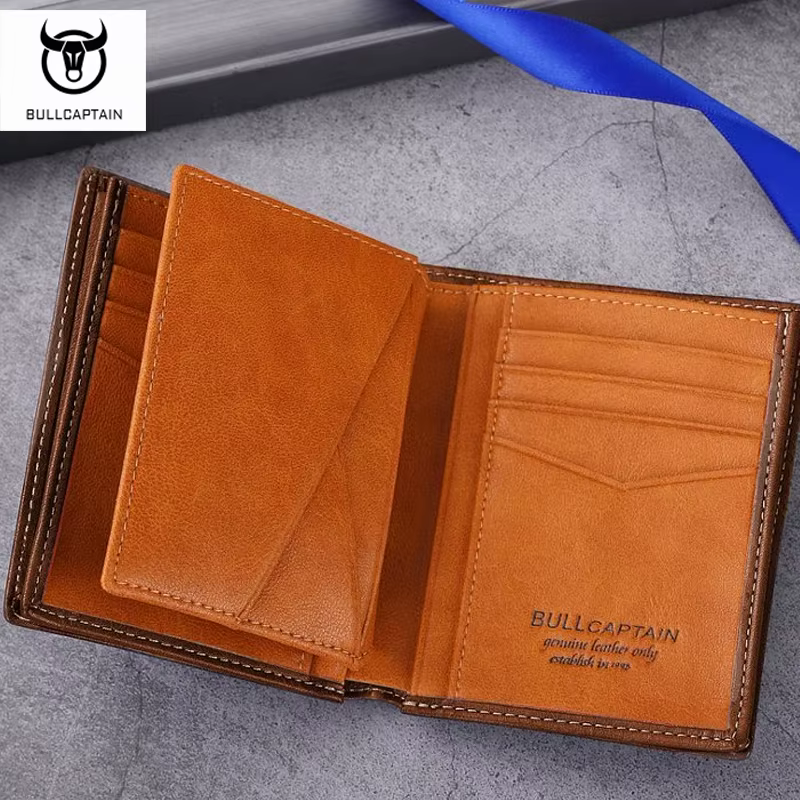 Portefeuille en cuir véritable haut de gamme pour homme