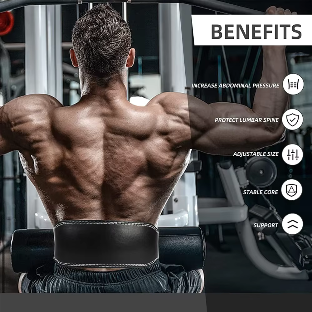 Ceinture de musculation en cuir rembourrée en mousse, soutien dorsal, ceinture de gym pour la musculation, les squats, la musculation avec poids, pour hommes et femmes