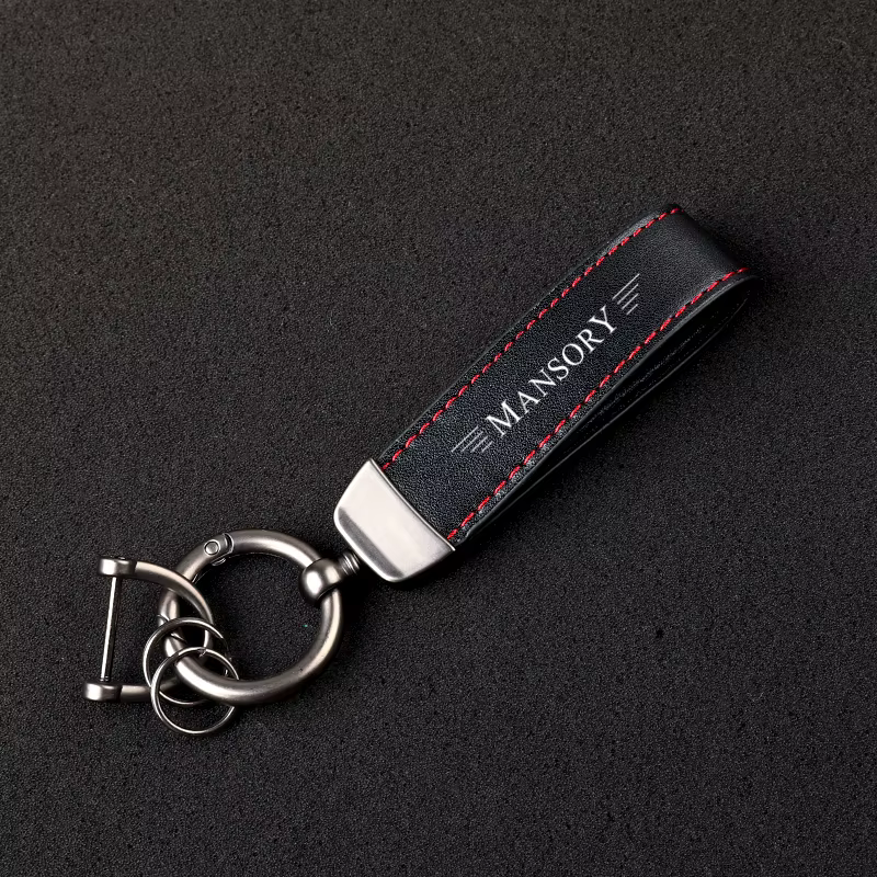 Porte-clés en cuir de luxe avec logo