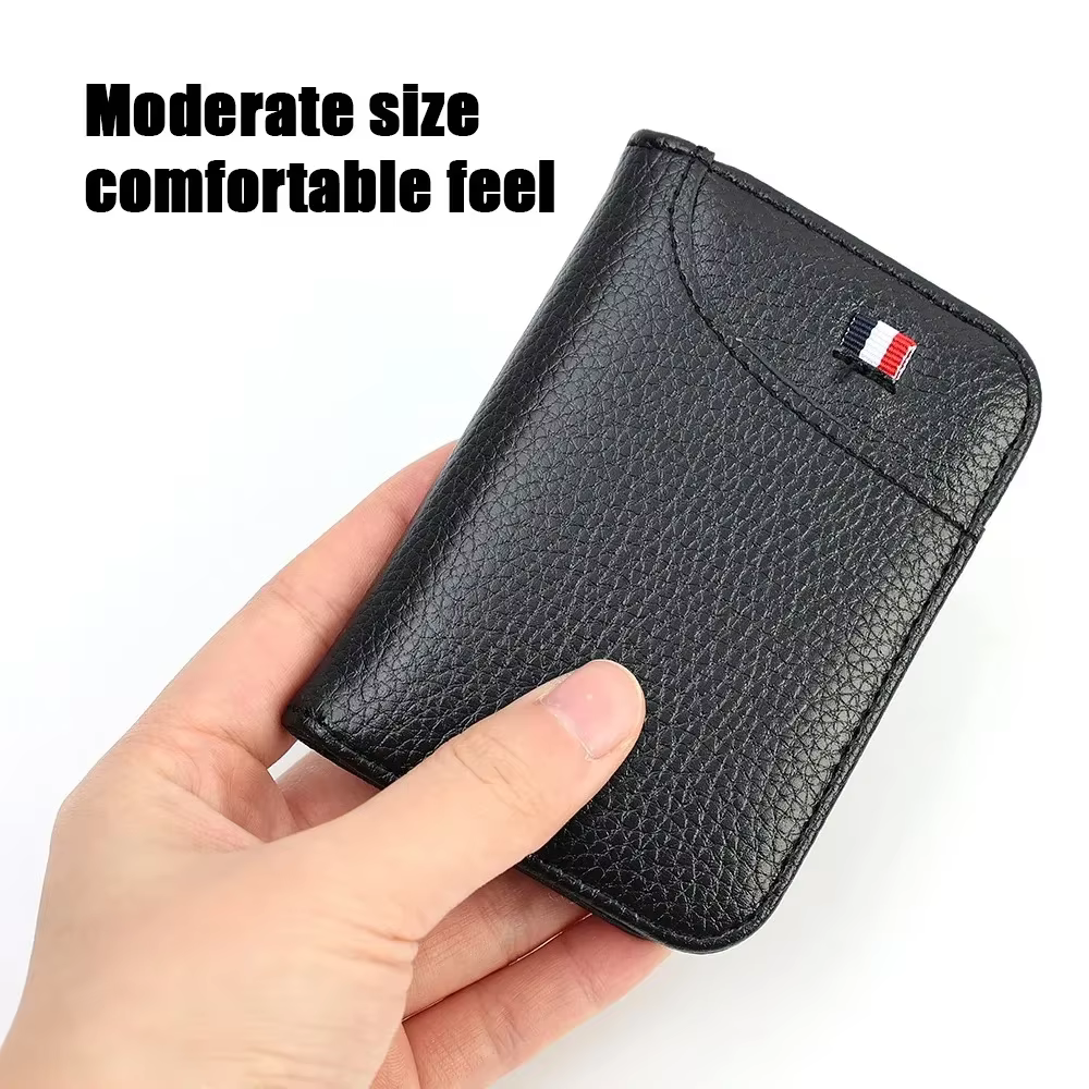Portefeuille en cuir PU souple super fin pour hommes