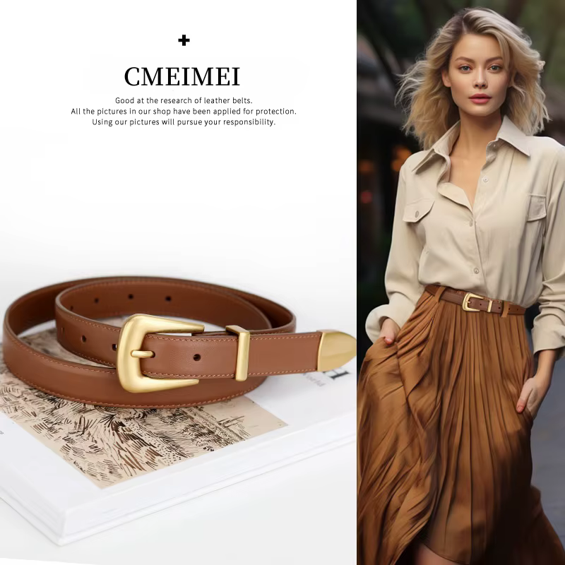 Ceinture en cuir véritable pour femme