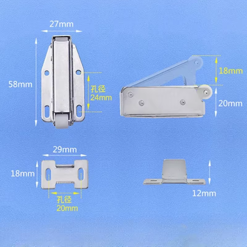 Serrures de sécurité multifonctionnelles pour meubles, loquet à poussoir, serrure d'armoires, système de loquet à ressort automatique, panneau Hurhome Chi, portes