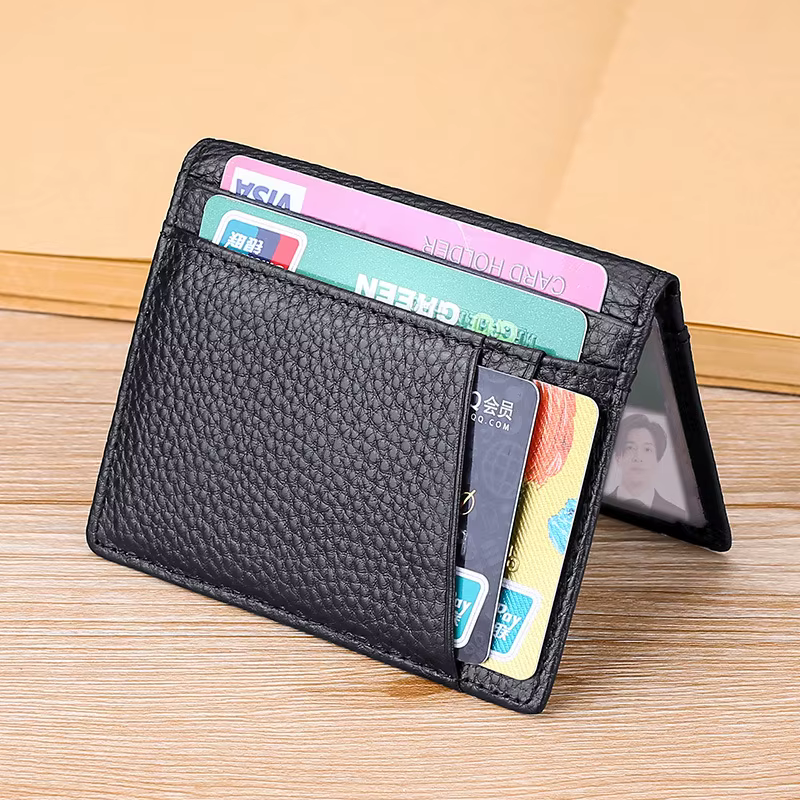 YUECIMIE portefeuille souple Super mince en cuir véritable Mini porte-carte de crédit portefeuilles sac à main
