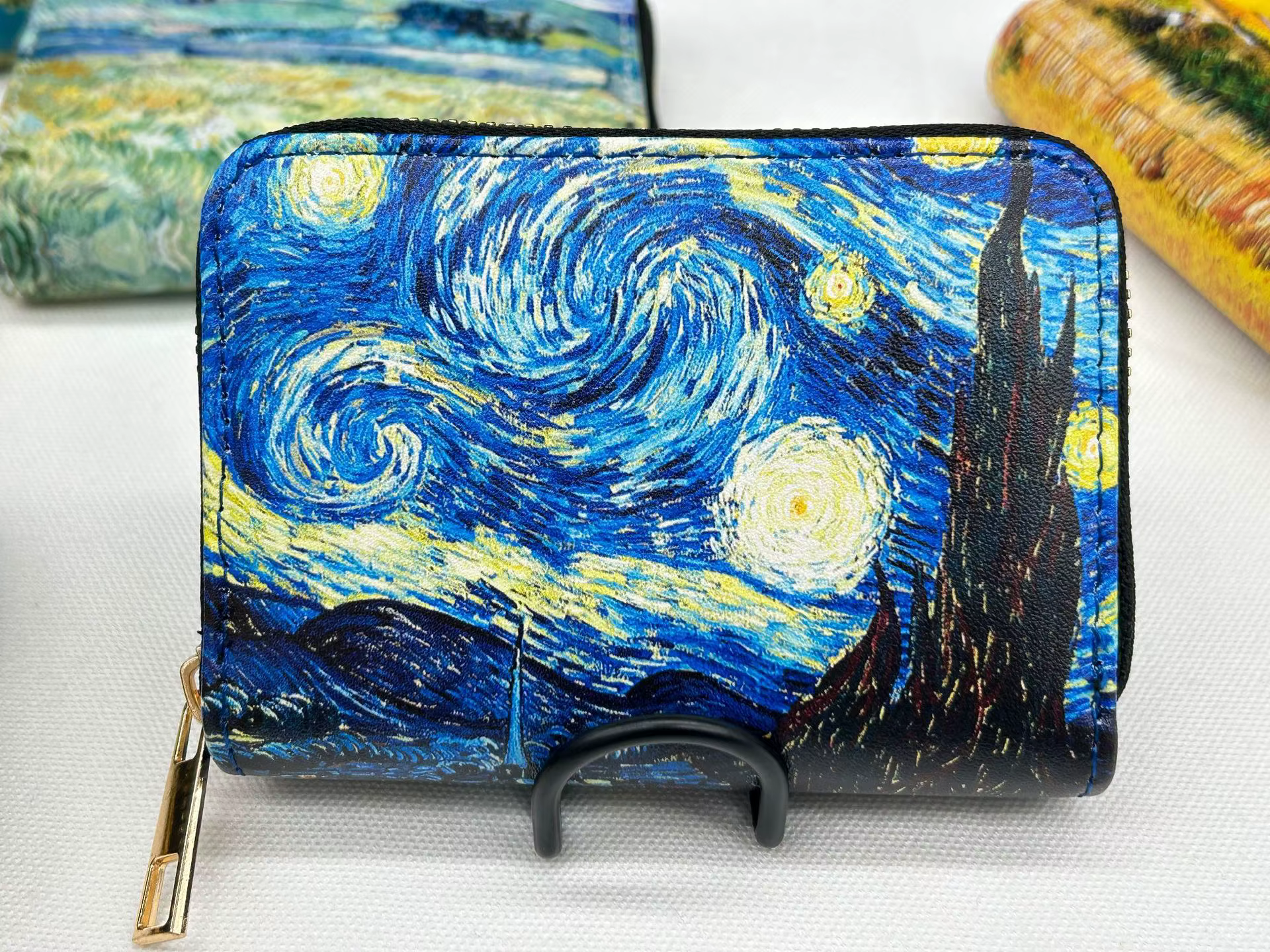 Vente chaude! Portefeuille porte-cartes Van Gogh Art – Cuir végétalien de qualité supérieure