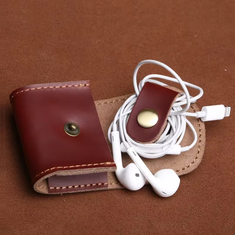 Porte-monnaie vintage en cuir véritable pour femme