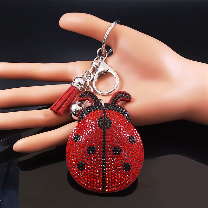Coccinelle gland cristal porte-clés sac breloque pour femmes/hommes