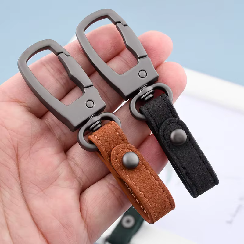 Porte-clés fait à la main en cuir véritable