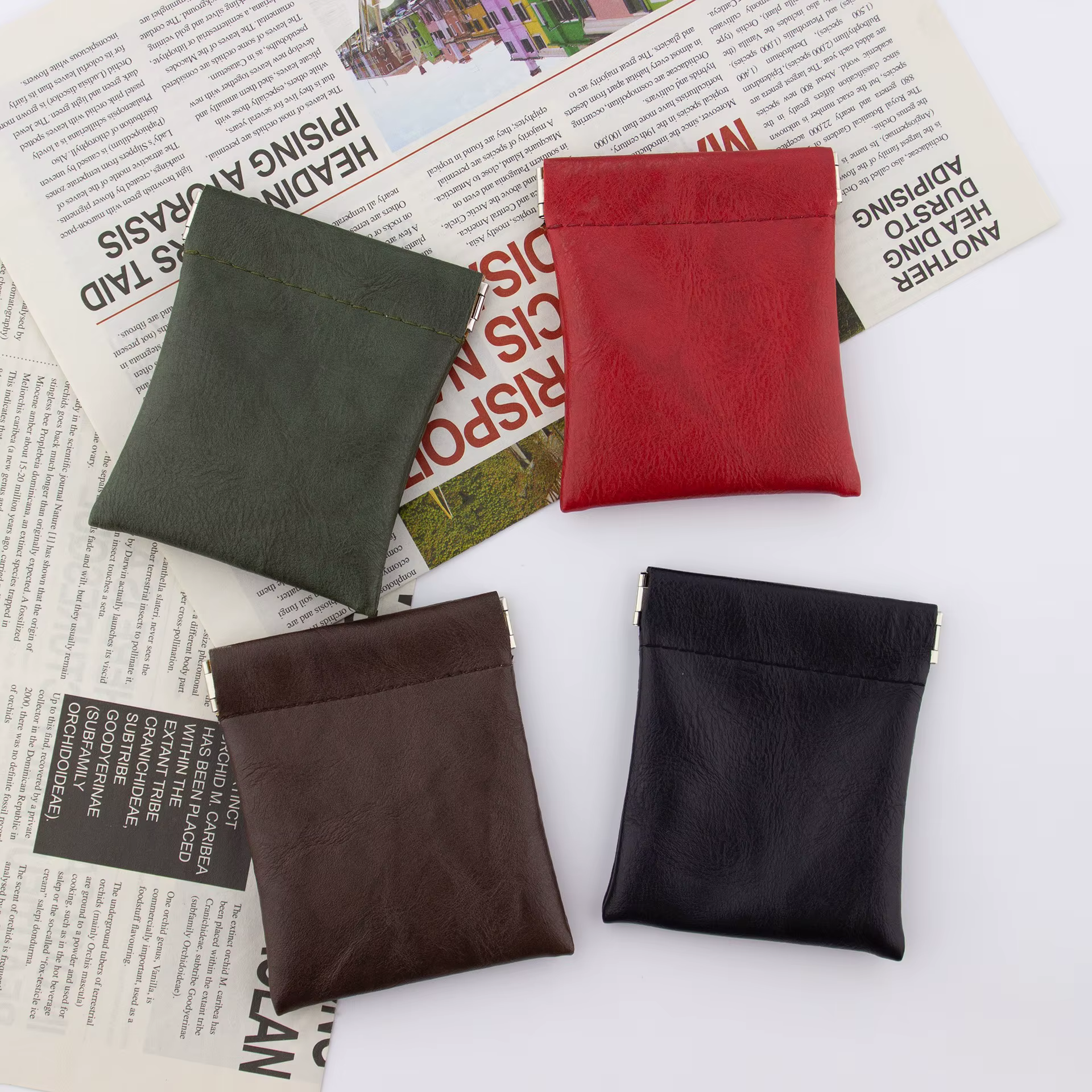 Mini porte-monnaie avec fermoir pour hommes et femmes