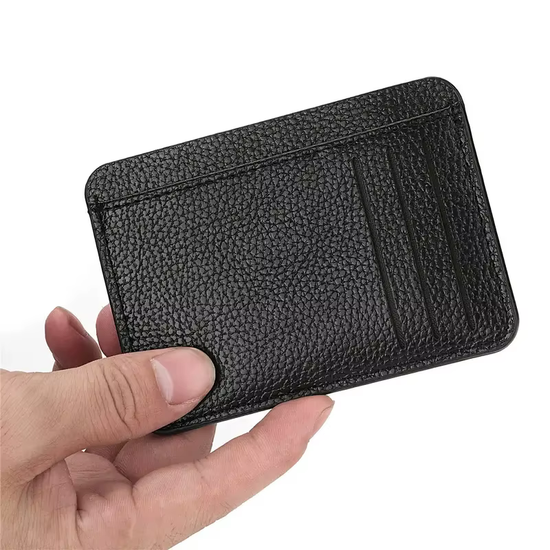 Porte-carte simple Mini porte-carte de crédit en simili cuir solide