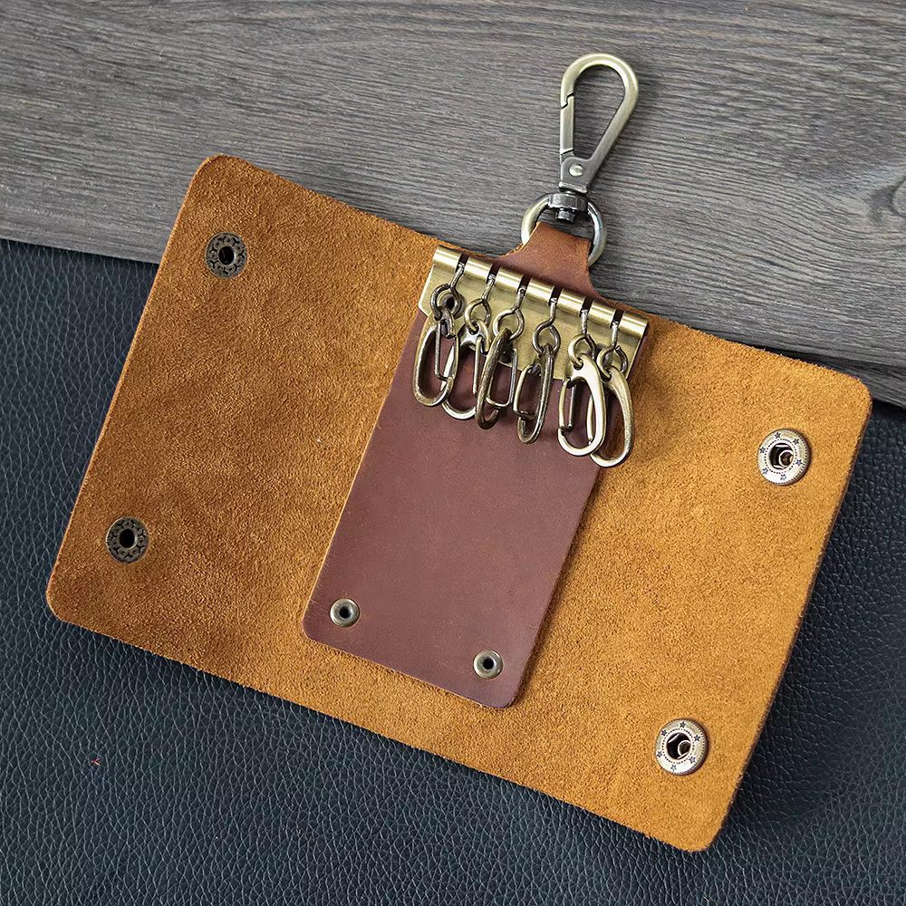 Porte-clés en cuir pour hommes – Organisateur de pochette à clés multifonctionnel avec clip de ceinture suspendu à la taille