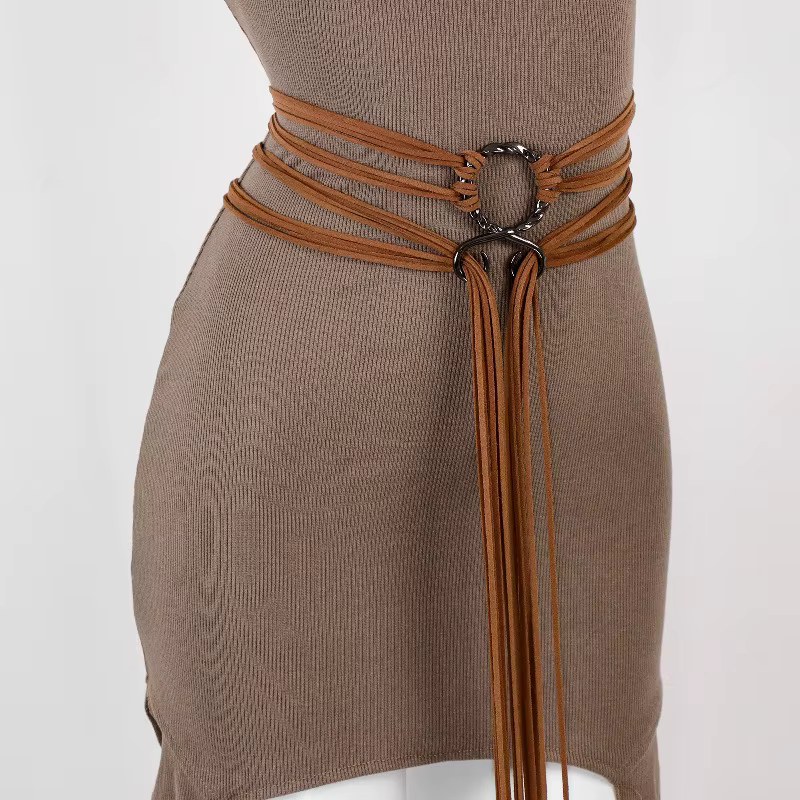 Ceinture pour femme avec pompon - Accessoire de costume viking et de la Renaissance