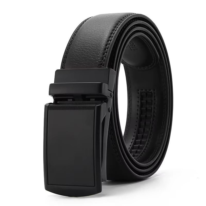 Ceinture en cuir de luxe de couleur unie pour homme