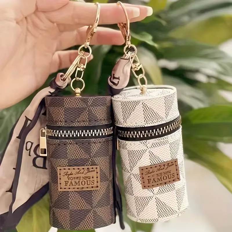 Mini porte-monnaie rétro en cuir fleuri vintage