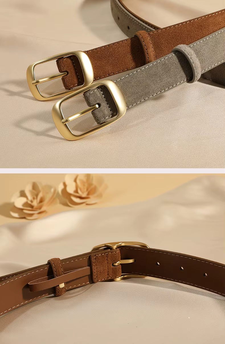 Nouvelle ceinture en cuir de vachette pour femme