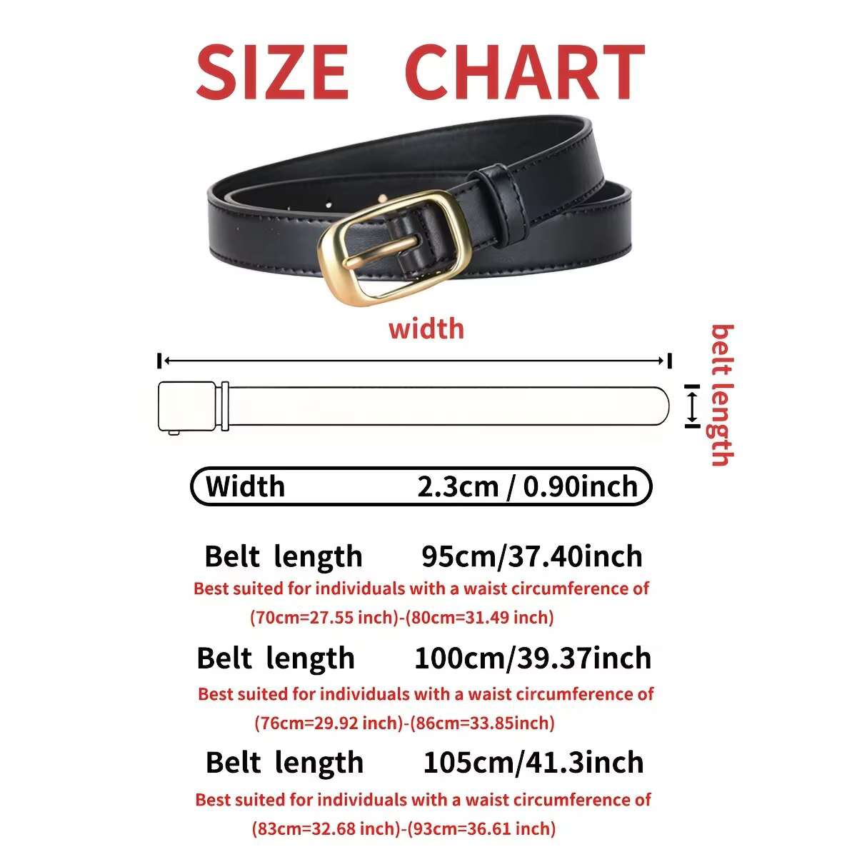 Lot de 2 ceintures réversibles en cuir PU pour femmes