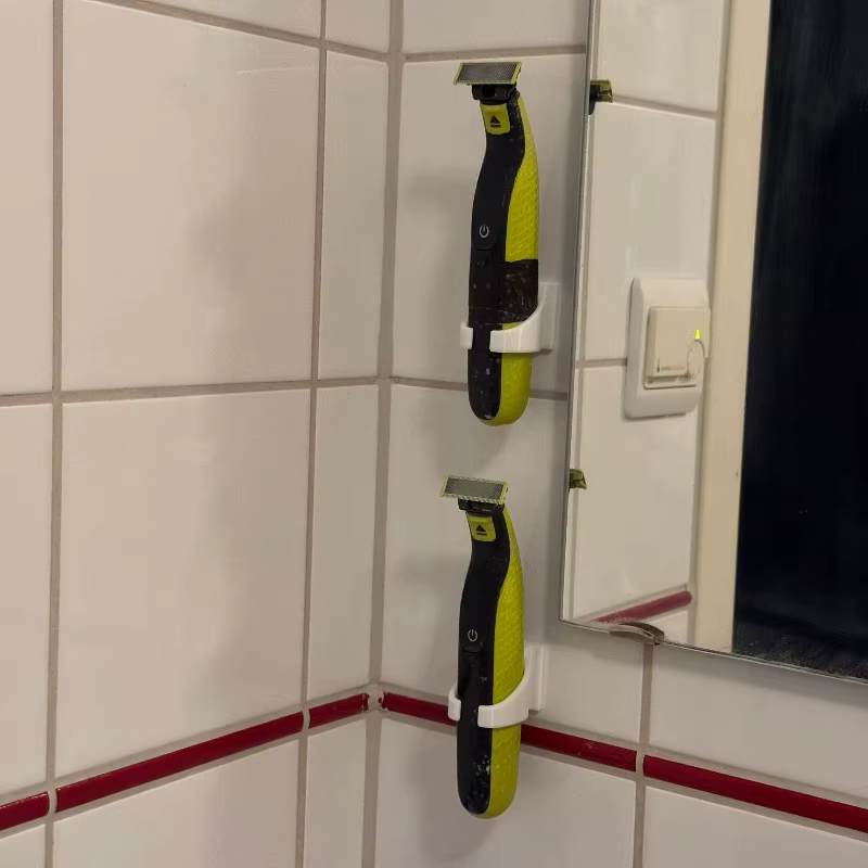 Support pour rasoir (sans ruban adhésif double face) Oneblade Walldo, gain de place, adapté aux rasoirs manuels, aux tondeuses à barbe et à moustache