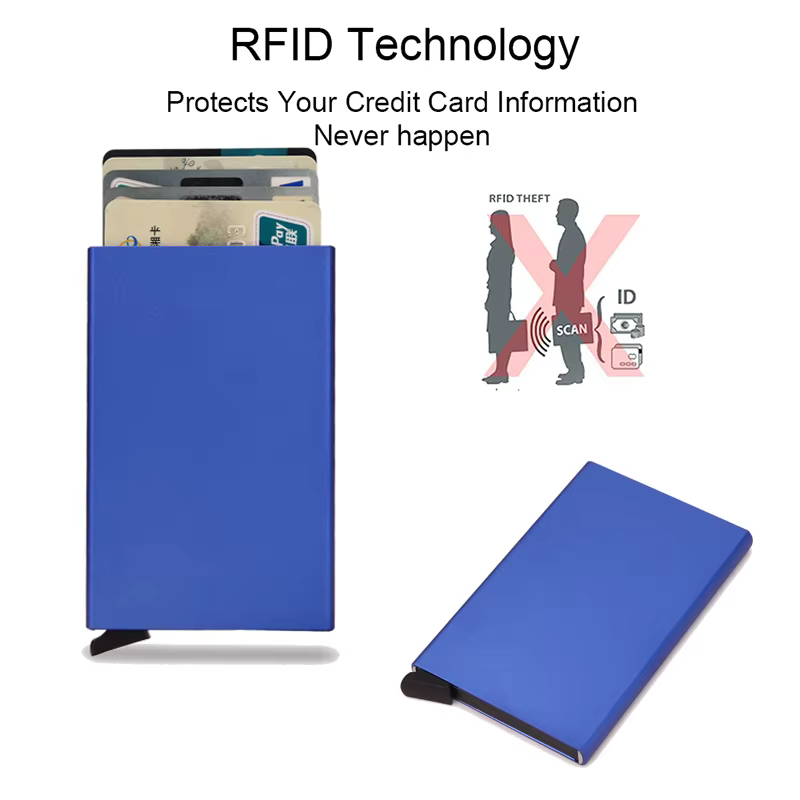Rfid-Portefeuille Intelligent Porte-Cartes en Métal Mince et Mince