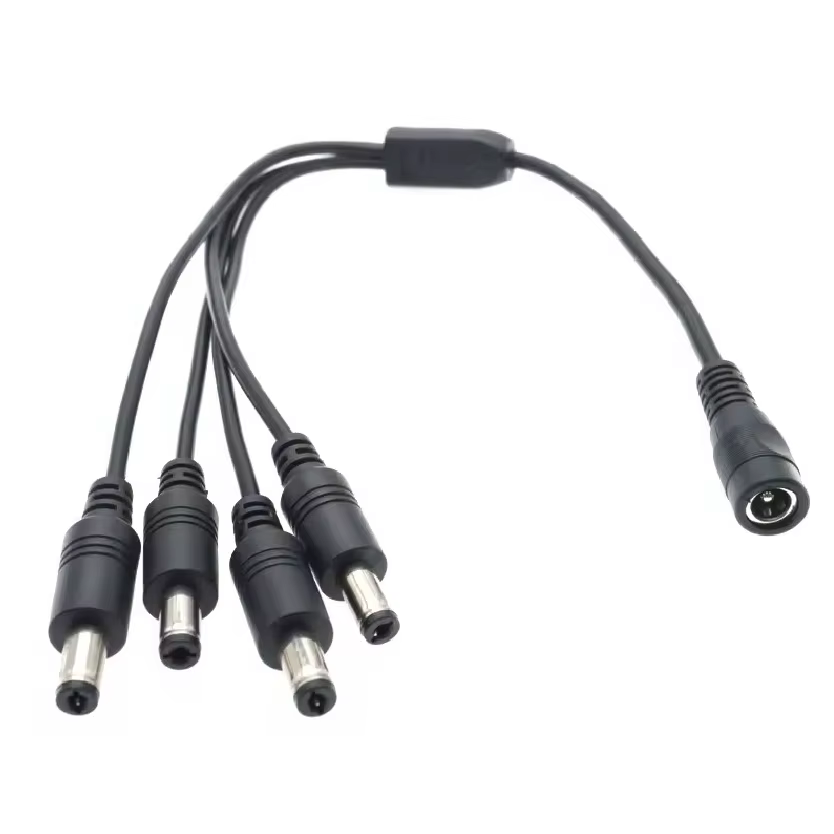 Répartiteur d'alimentation cc multi-ports 5.5x2.1mm 1 à 2/3/4/5/6/8 voies 12V pour l'extension d'alimentation unique à plusieurs appareils