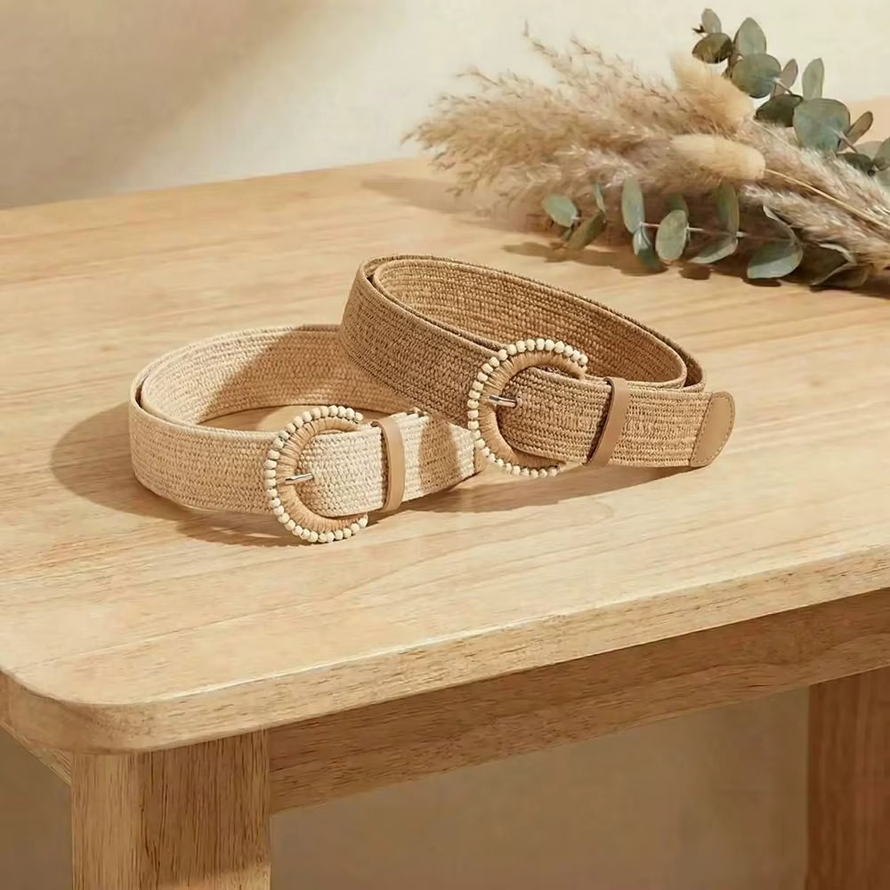 Ceinture tressée élastique rétro pour femmes