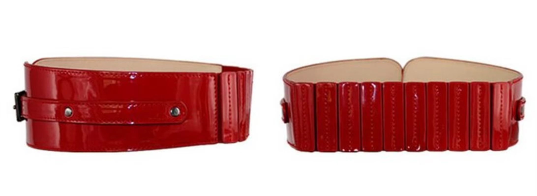 Ceinture large en cuir verni pour femme