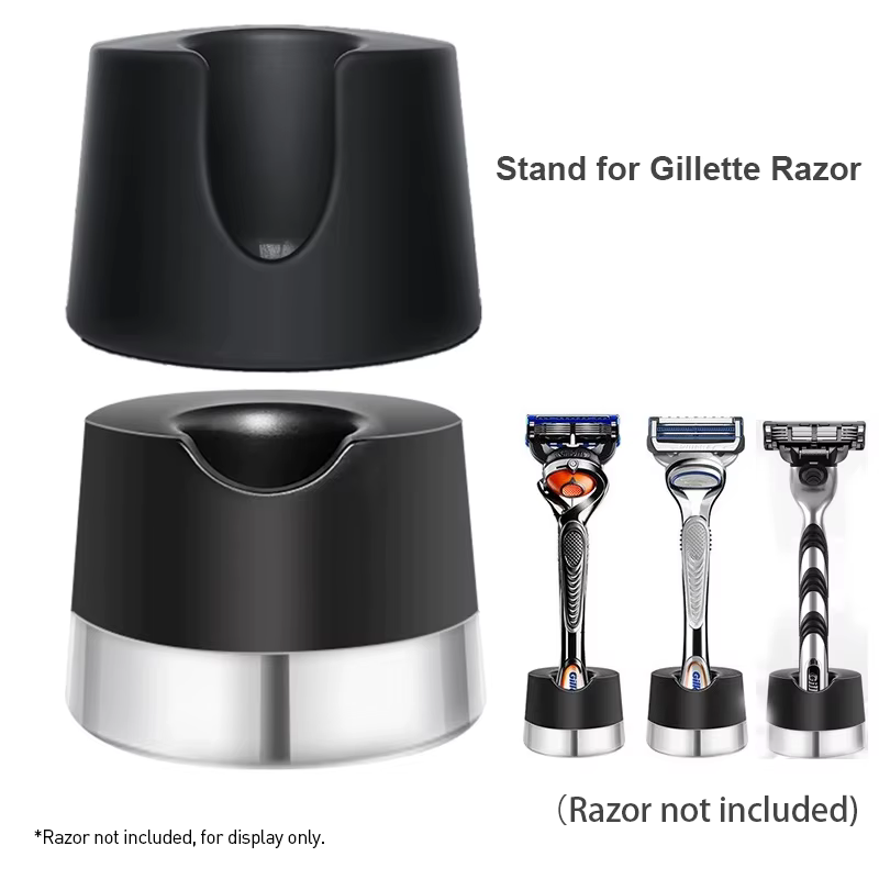 Support de rasoir en alliage métallique avec trou de drainage, ajustement universel pour la plupart des rasoirs, résistant aux rayures, compatible avec Gillette