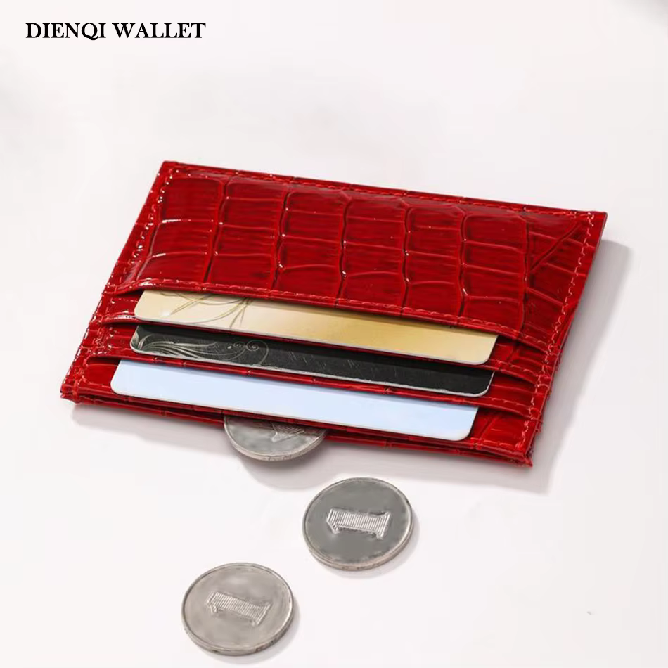 Portefeuille porte-cartes fin à imprimé léopard en cuir PU
