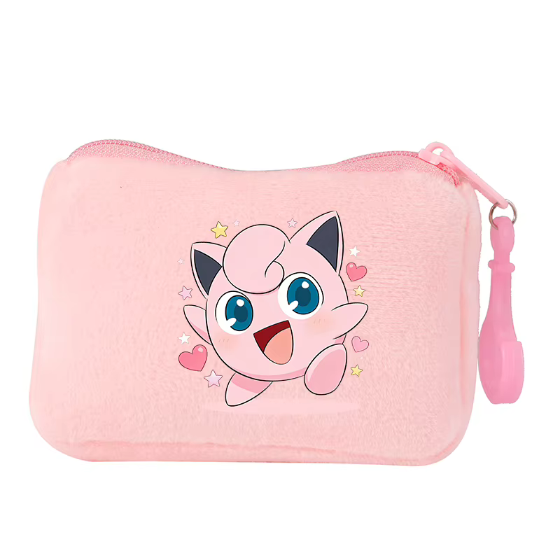 Porte-monnaie Anime Pokémon pour fille et garçon, mini portefeuille court, porte-clés, fermeture éclair, pochette pour femme, porte-cartes d'identité, pochette à monnaie rose, petites trousses de maqu