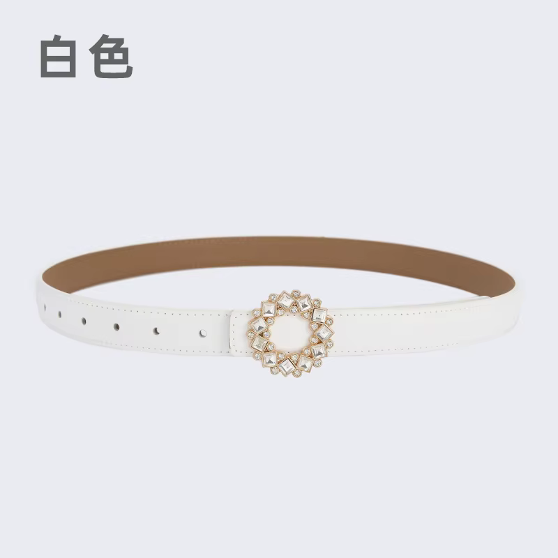 Ceinture fine pour femme incrustée de strass et de perles
