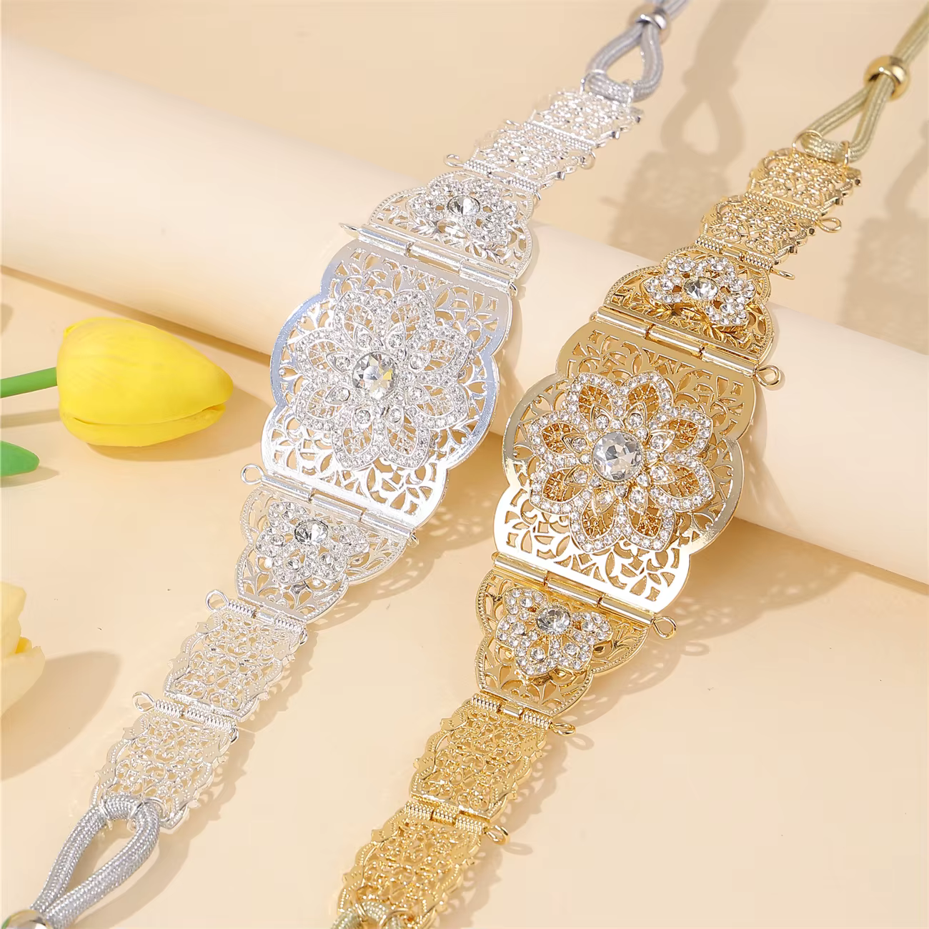 Ceinture de bijoux de luxe de style vintage pour femmes, longueur réglable, accessoire de mariage/banquet/vacances, bijoux premium, cadeau pour femmes