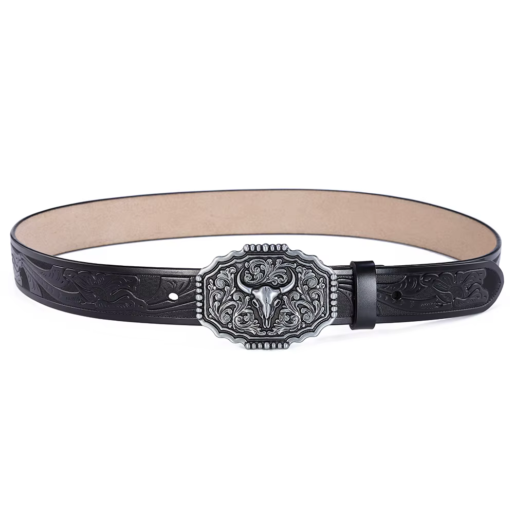 Ceinture occidentale à boucle Big Bull pour hommes