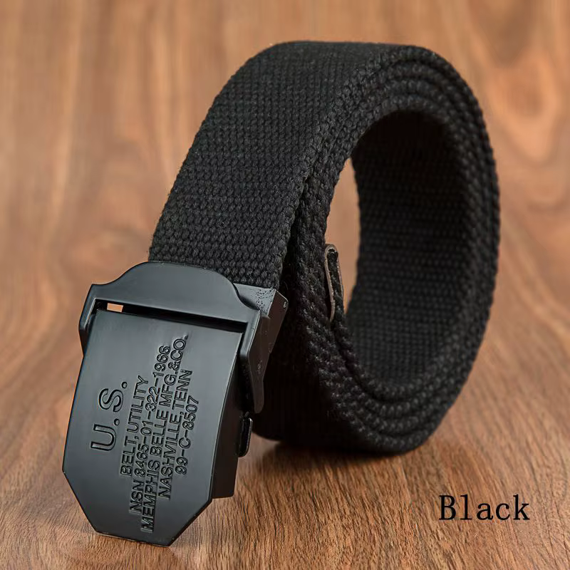Ceinture noire pour homme avec boucle américaine