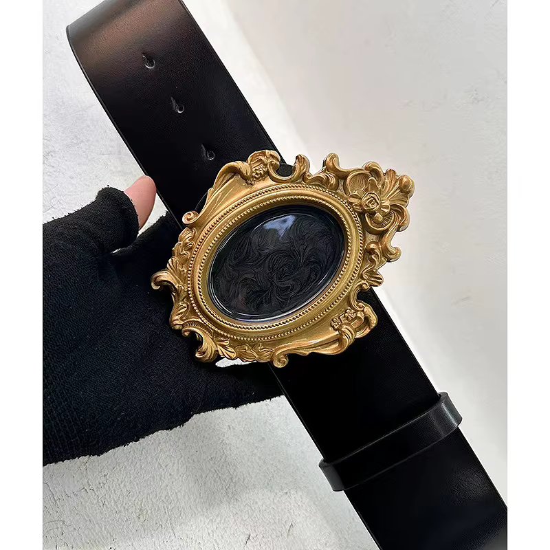 Ceinture en cuir style baroque rétro