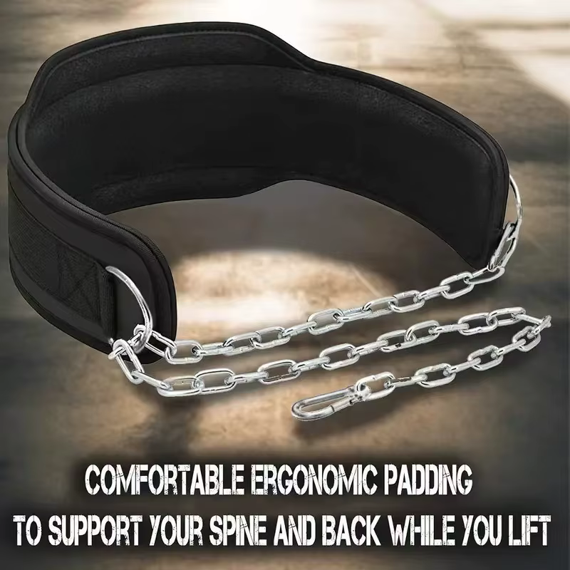 1PC haltérophilie dos salle de sport avec chaîne Fitness musculation traction force entraînement taille sangle épaissir équipement de gymnastique entraînement