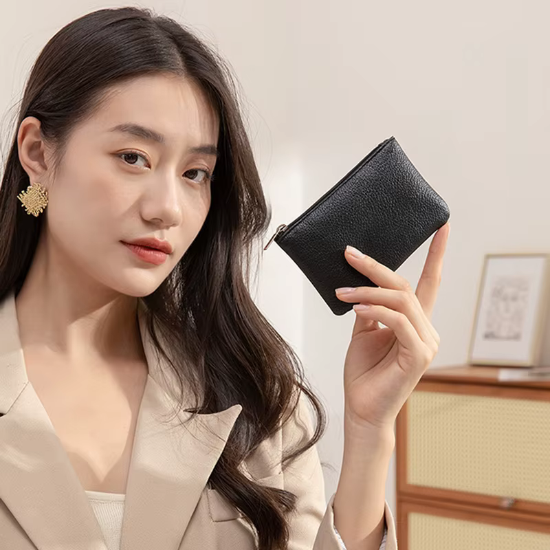 Porte-monnaie rétro en cuir PU pour femme