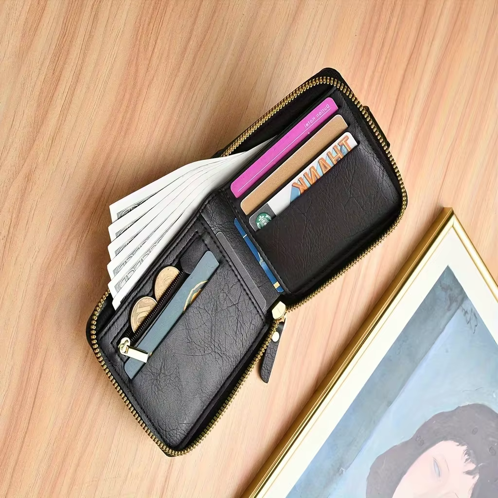 Portefeuille en cuir PU avec nom personnalisé personnalisable pour hommes – Cadeau idéal pour les garçons d'honneur