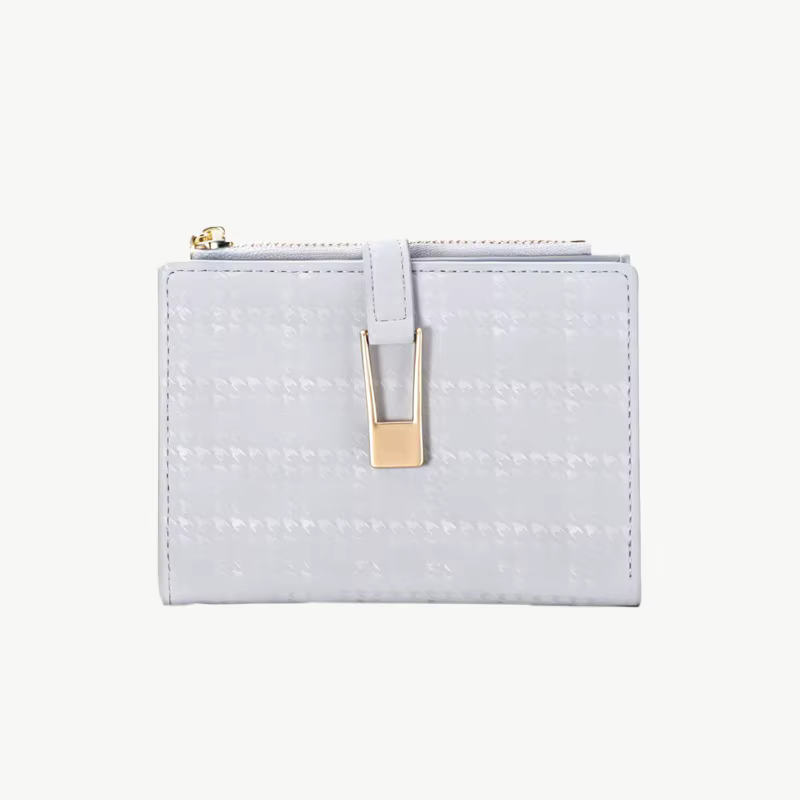 Portefeuille court pour femme en cuir PU, motif foncé, texture raffinée, poche à monnaie zippée, sac à main de créateur pour usage quotidien