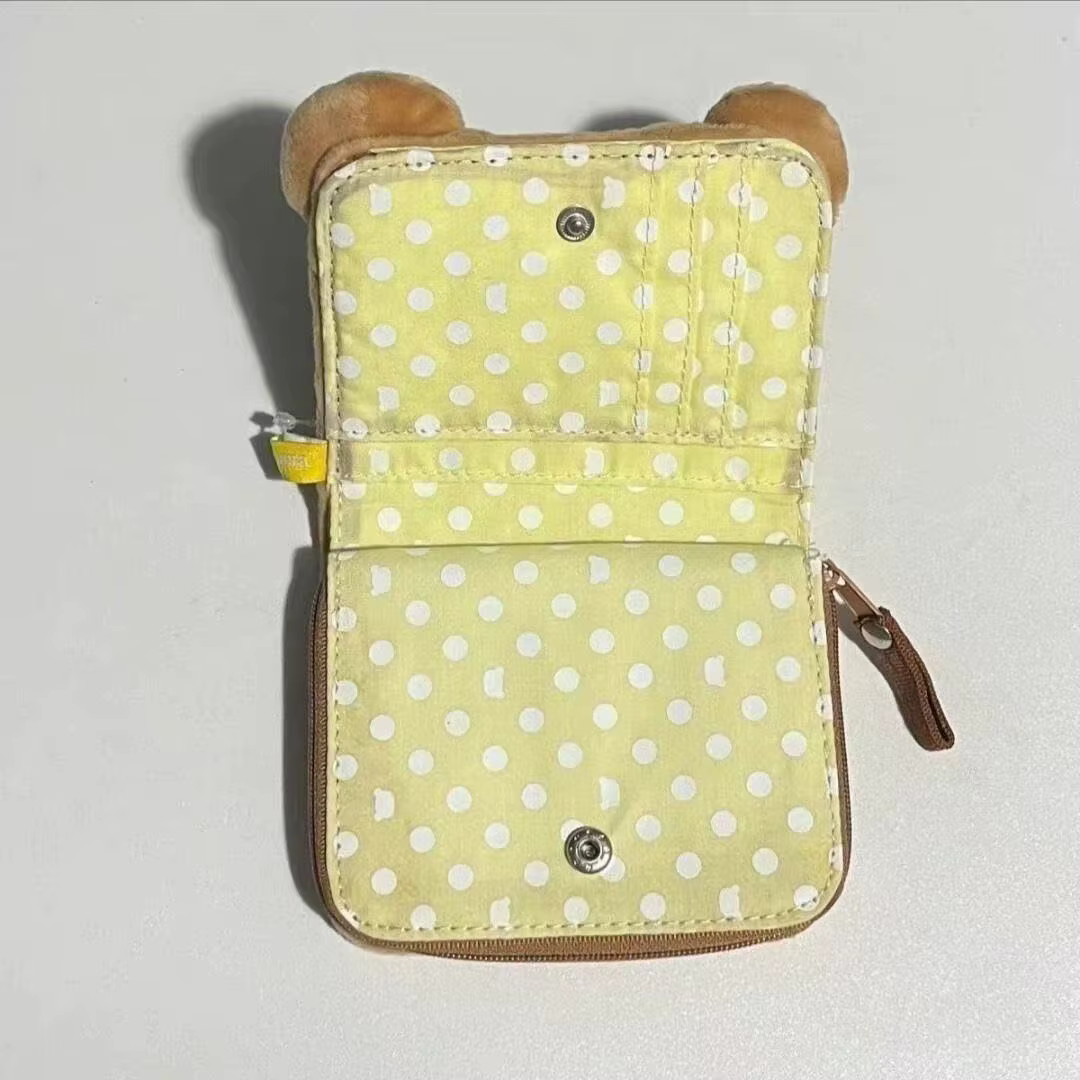 Mini porte-monnaie en peluche tridimensionnel pour fille