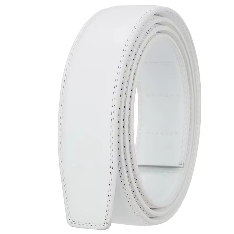 Ceinture à cliquet blanche pour homme (sans déduction)