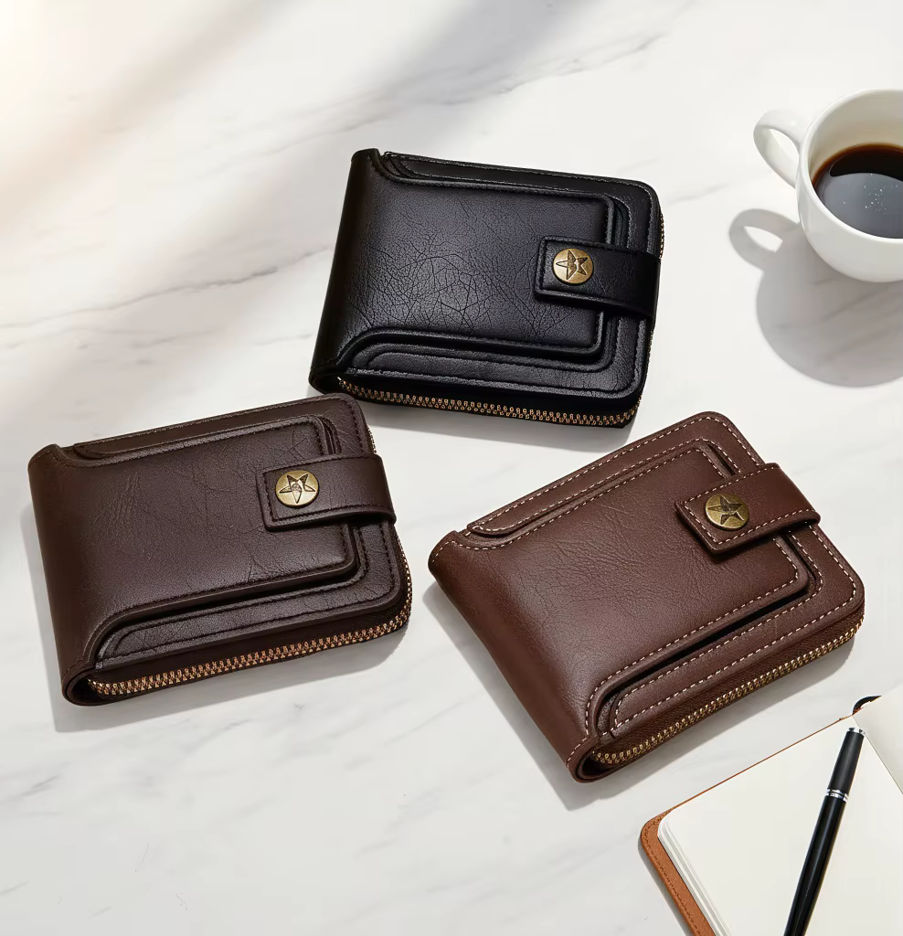 Portefeuille pour homme en cuir PU