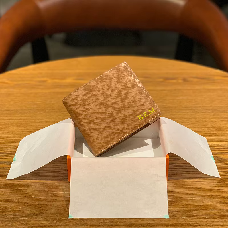 Portefeuille de luxe en cuir véritable avec lettres personnalisées pour hommes et femmes