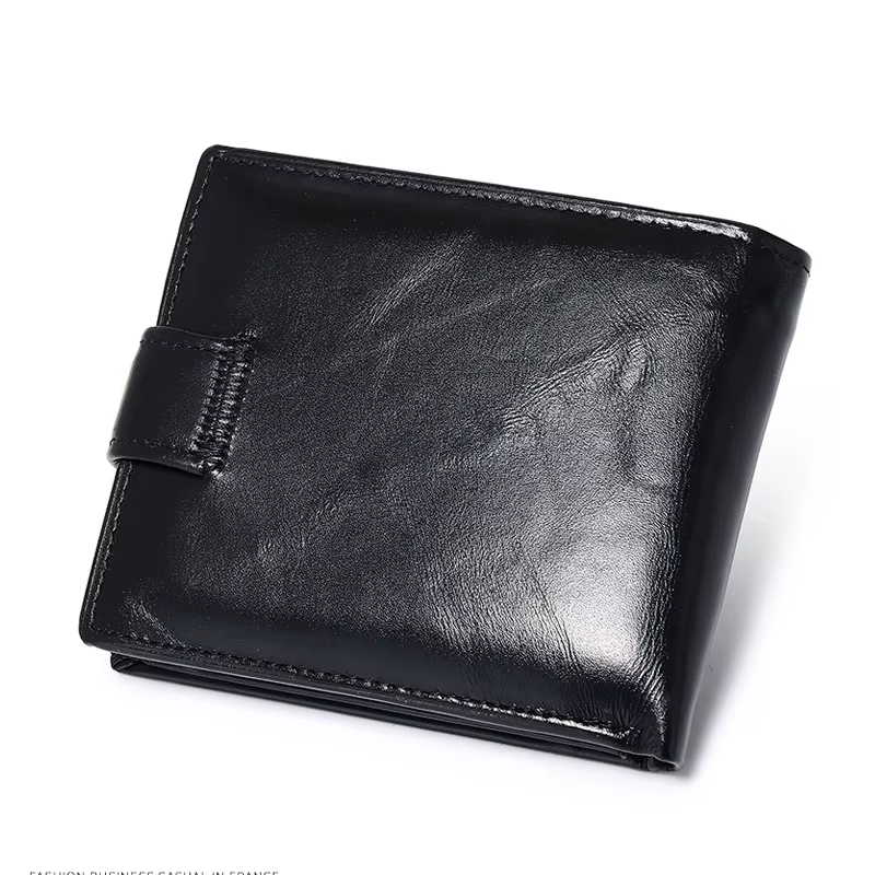 Portefeuille en cuir pour hommes avec poche pour pièces de monnaie