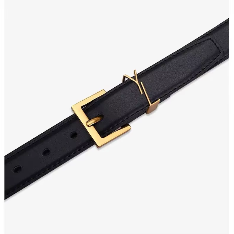 Ceinture en cuir noir Simple à la mode pour femmes