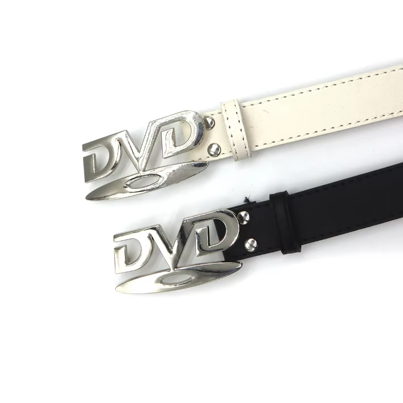 Ceinture unisexe à boucle DVD au design nostalgique