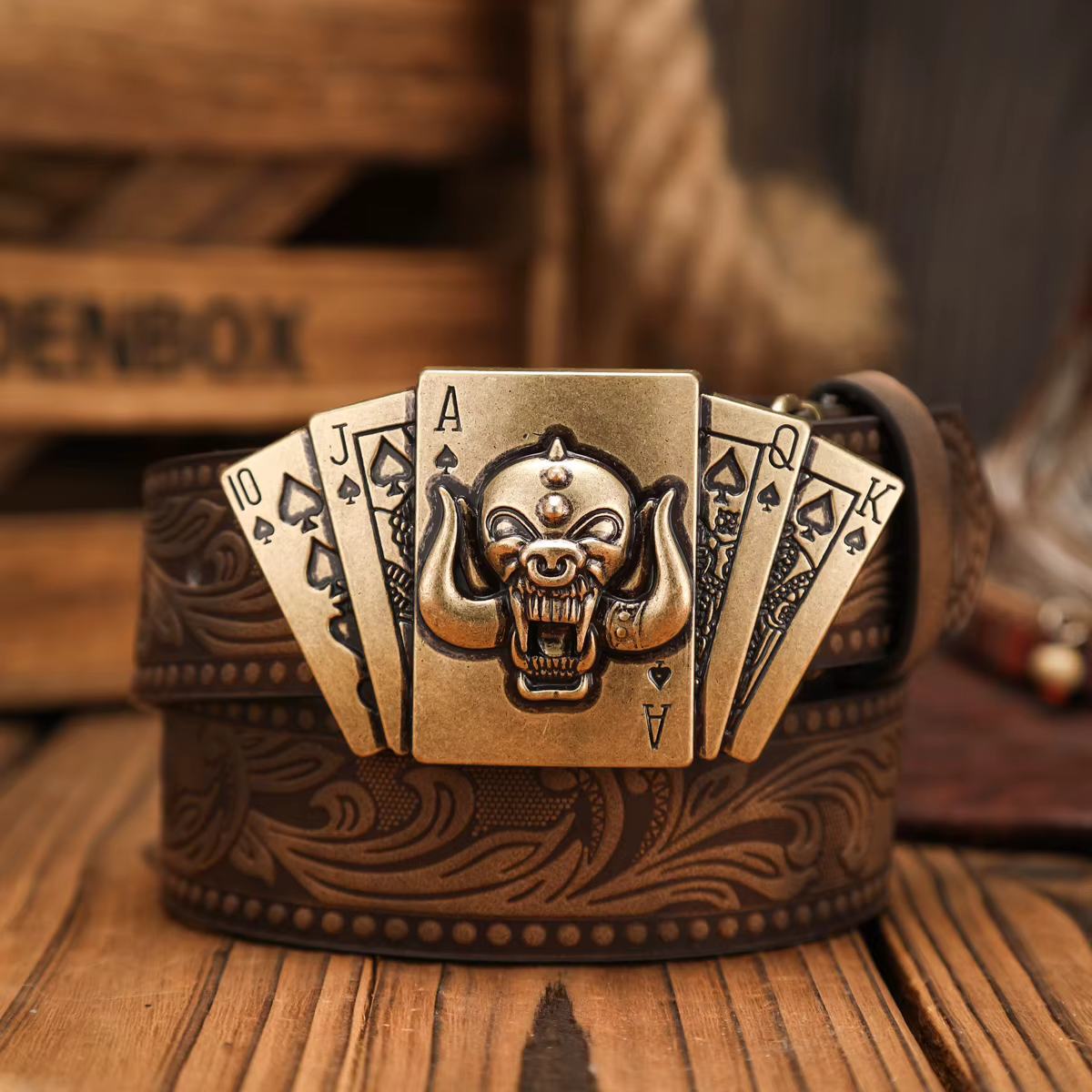 Ceinture en PU à boucle western
