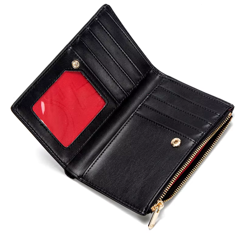 CHCH Portefeuille pour femme Slim à deux volets avec fermeture éclair et poche pour pièces de monnaie