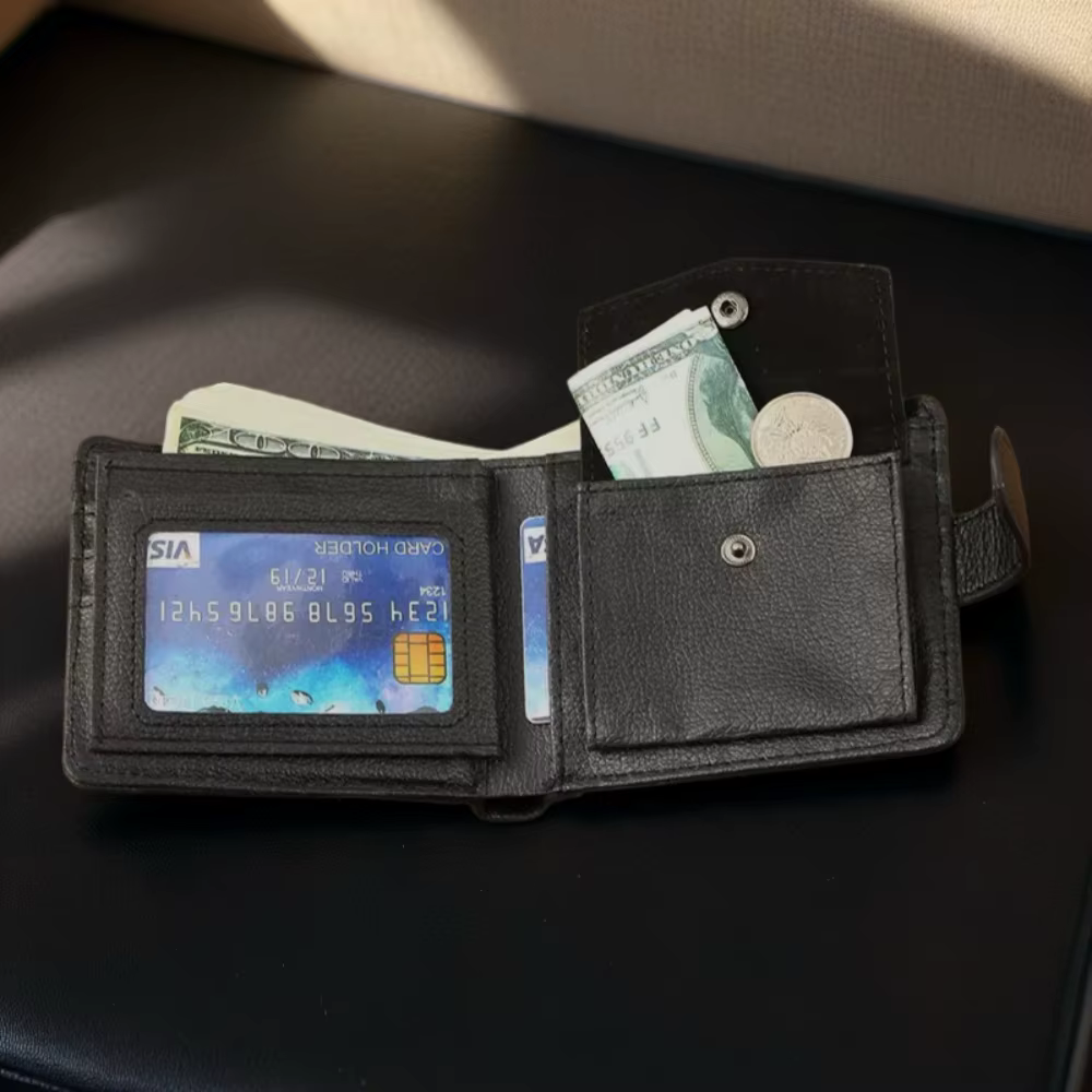 Portefeuille en cuir pour homme avec emplacements pour cartes de crédit/débit