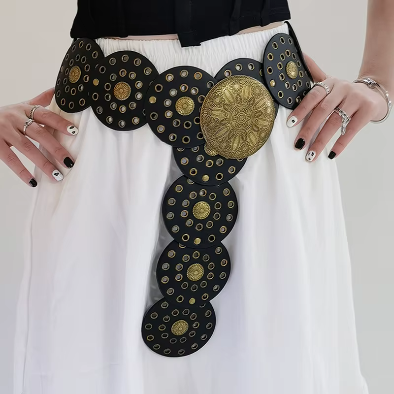 Ceinture en denim évidée pour femme