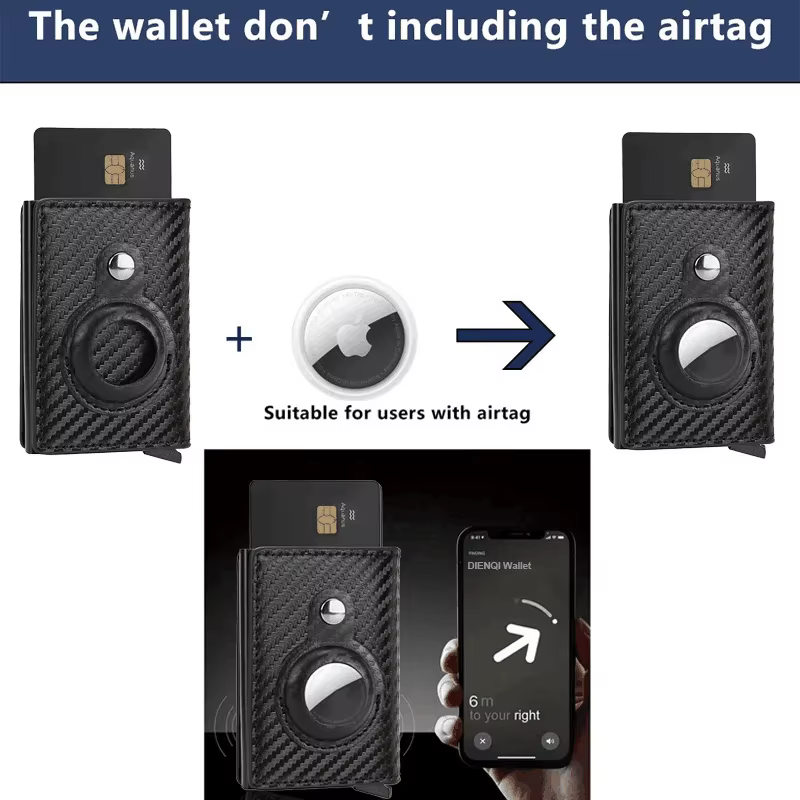 Hommes portefeuille pour Airtag porte-carte ID banque crédit