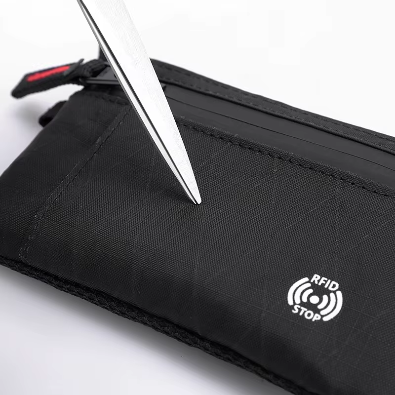 Portefeuille pour hommes Rfid porte-carte de crédit en Nylon mince sac à main fermeture éclair porte-cartes clé mâle