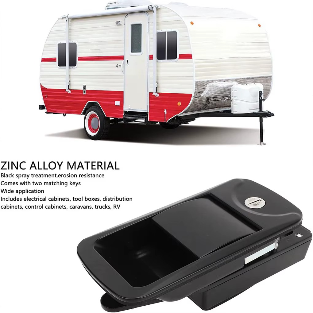 Caravane RV remorque de voyage serrure de porte d'entrée poignée de porte avec clés RV serrure de porte remplacement pour Yacht RV remorque camion camping-car Van